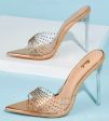 sandalo trasparente con swaroski gold