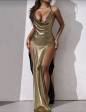 Vestito super gold con spacchi 
