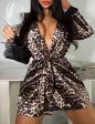 Vestaglia in seta leopardata & pizzo 