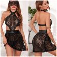 Vestitino pizzo & pelle nera trasparente 