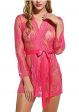 Vestaglia pizzo fuxia trasparente 