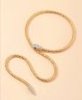 Collana serpente Gold con Zirconi bianchi